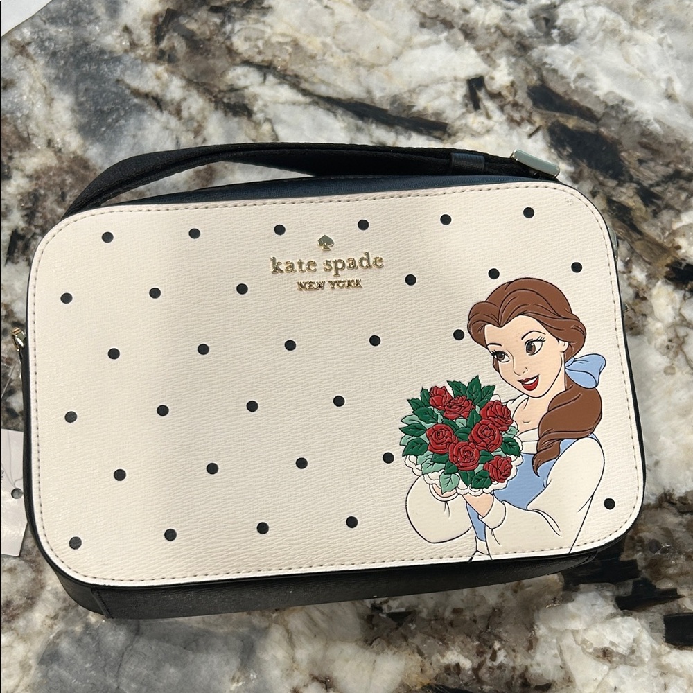 Kate Spade White and Black Polka Dot Cosmetic Bag